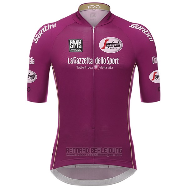 2017 Fahrradbekleidung Giro D'italien Fuchsie Trikot Kurzarm und Tragerhose